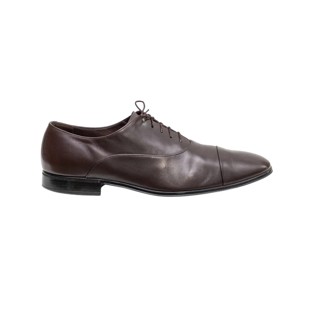 Salvatore Ferragamo Mens Brown Leather Cap Toe Oxford Dress Shoes 58591 Size 11D